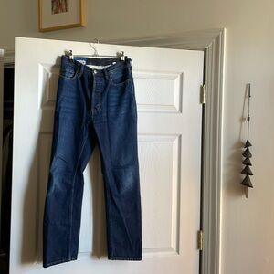 Acne Studios Bla Konst high rise dark wash straight leg jeans